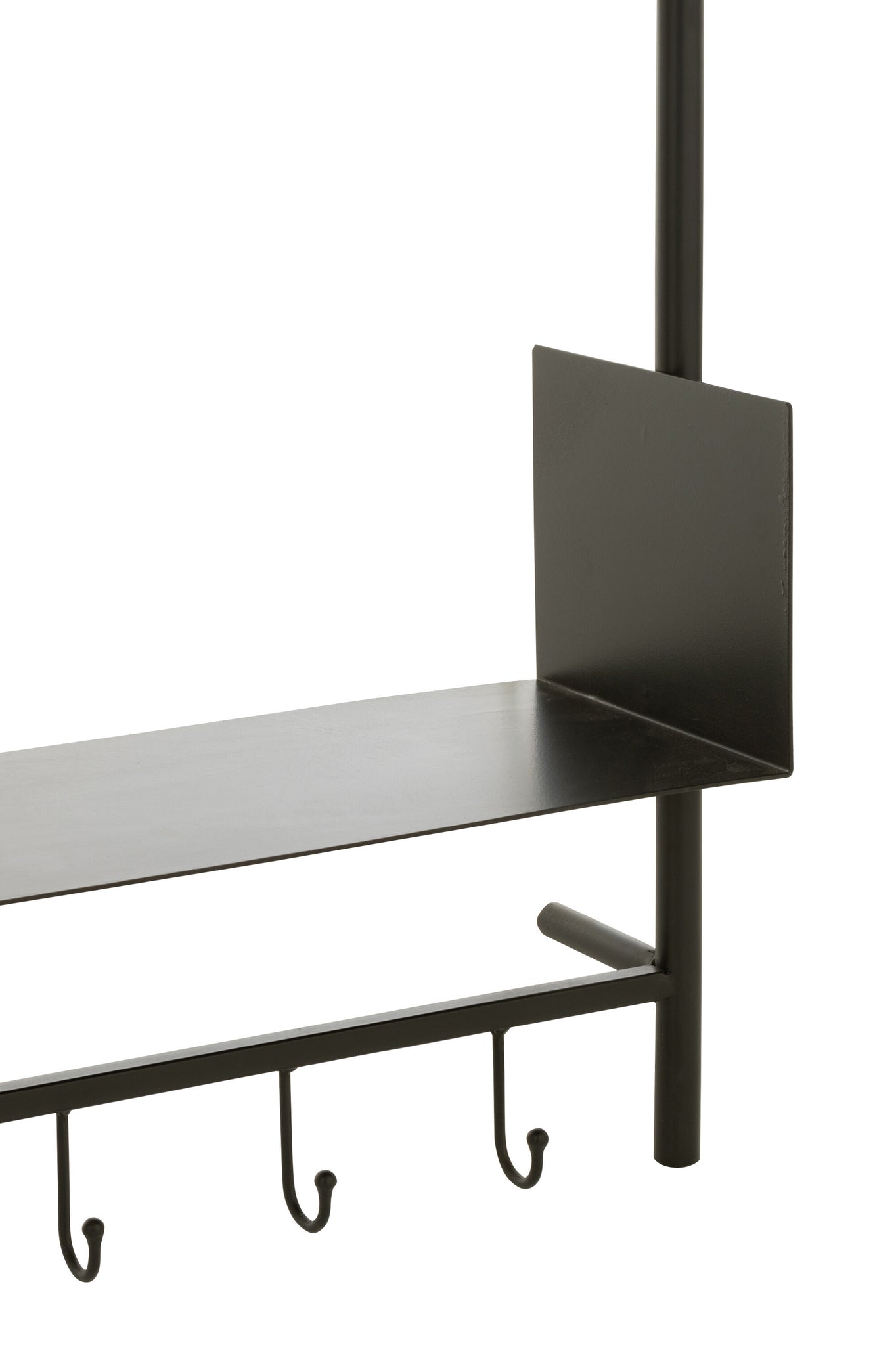 J-LINE WANDKAPSTOK MET SPIEGEL TINA DENNENHOUT/IJZER ZWART/NATUREL - 130 X 87 CM - Tuincentrum Lopik