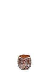 J-LINE KANDELAAR ALI GLAS BRUIN SMALL - Tuincentrum Lopik