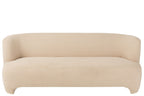 Zetel voor 2/3 personen, gebreid textiel/hout, wit