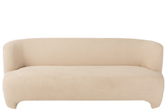 Zetel voor 2/3 personen, gebreid textiel/hout, wit