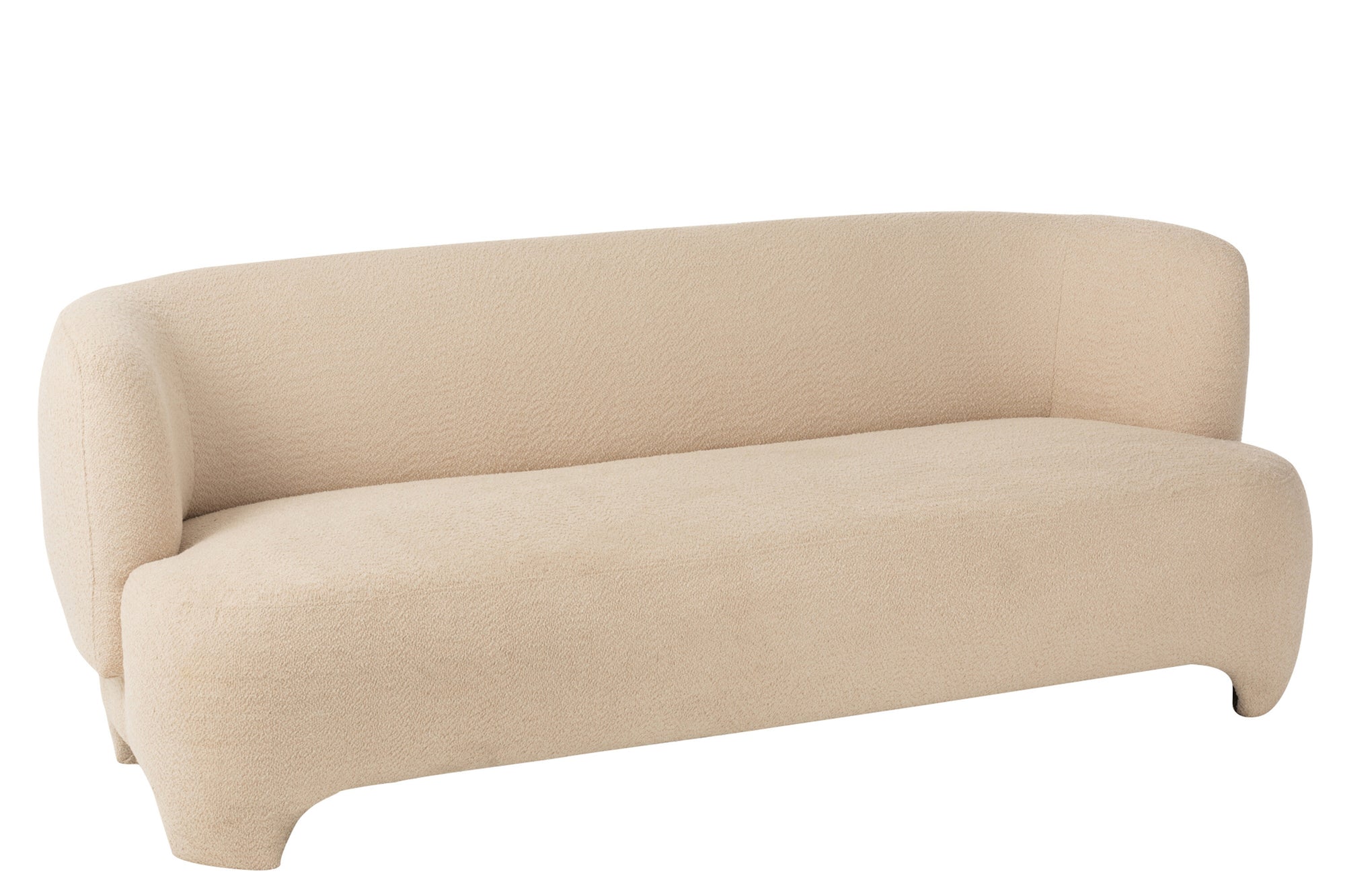Zetel voor 2/3 personen, gebreid textiel/hout, wit