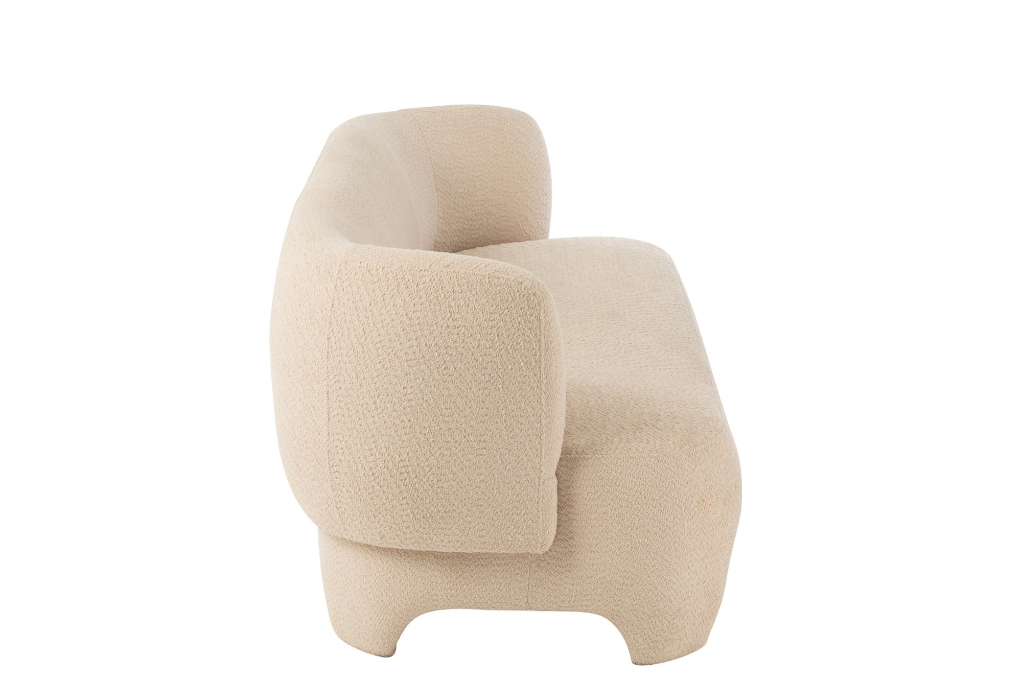Zetel voor 2/3 personen, gebreid textiel/hout, wit