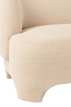 Zetel voor 2/3 personen, gebreid textiel/hout, wit