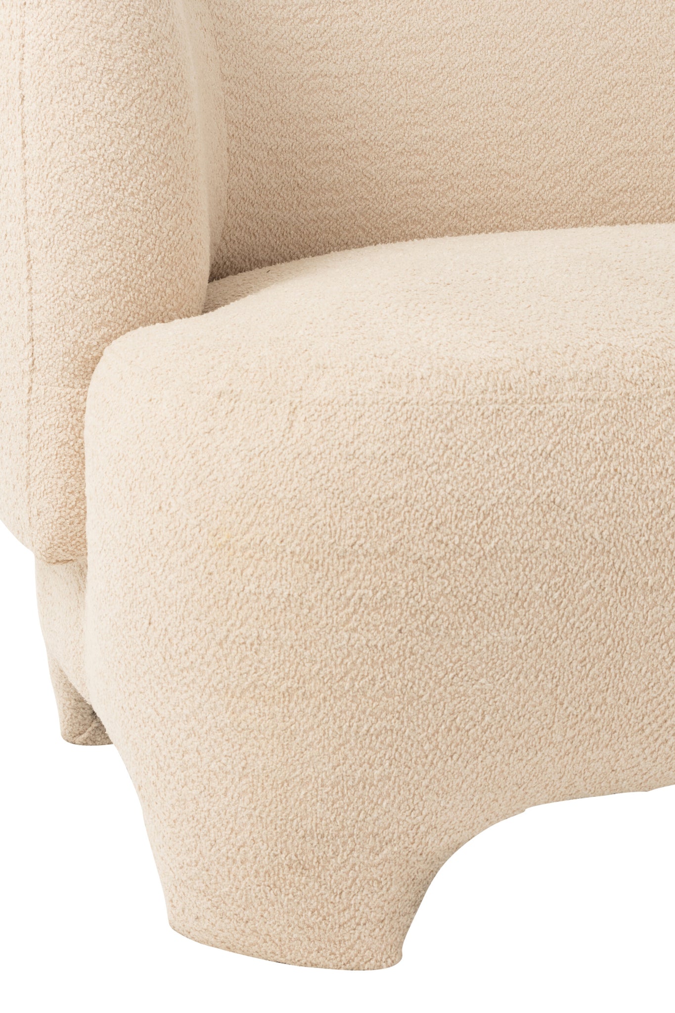 Zetel voor 2/3 personen, gebreid textiel/hout, wit