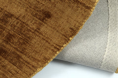 Tapis rond en viscose fait main marron - Tuincentrum Lopik