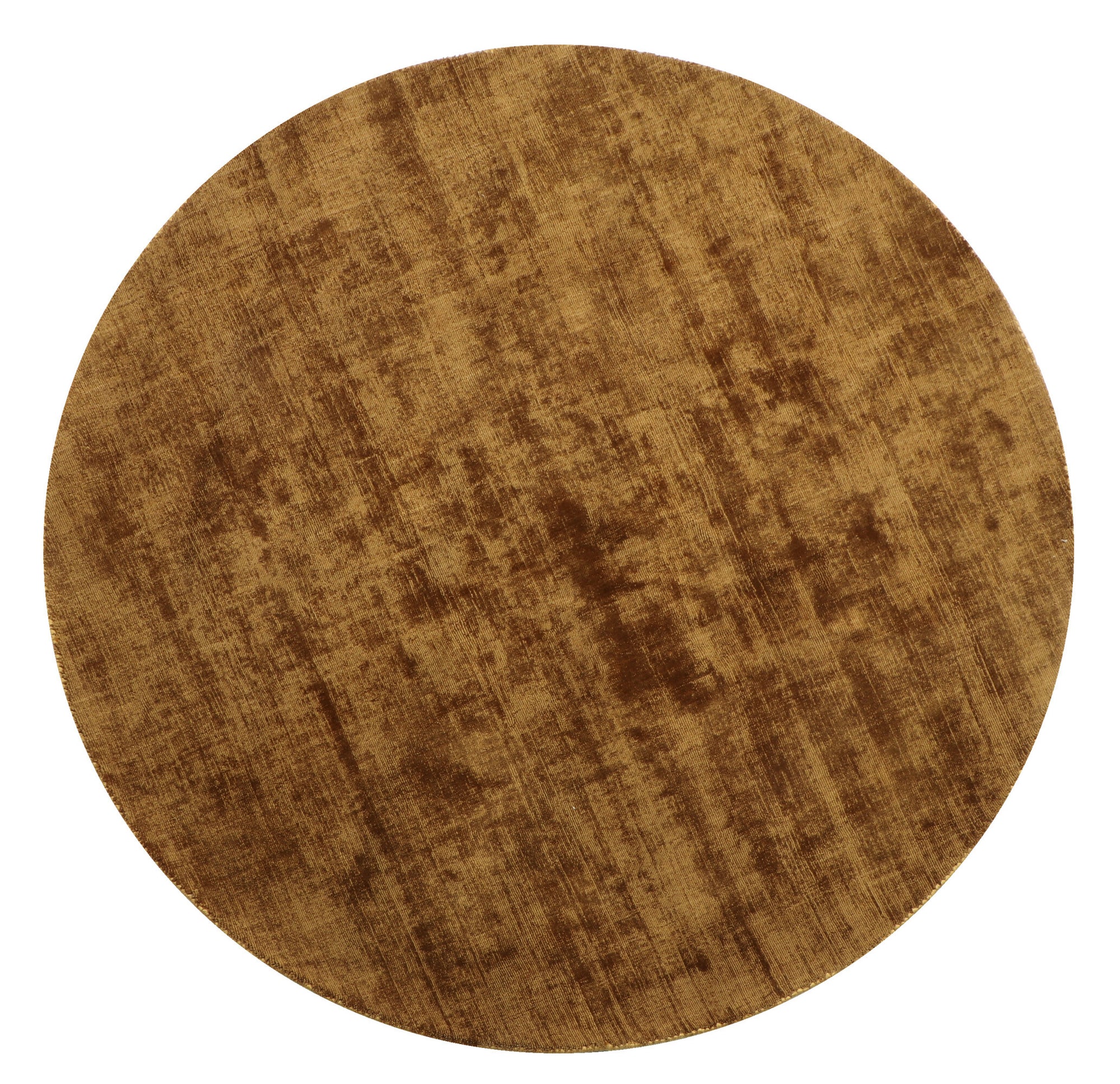 Tapis rond en viscose fait main marron - Tuincentrum Lopik