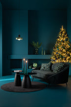 Tapis rond en viscose fait main noir