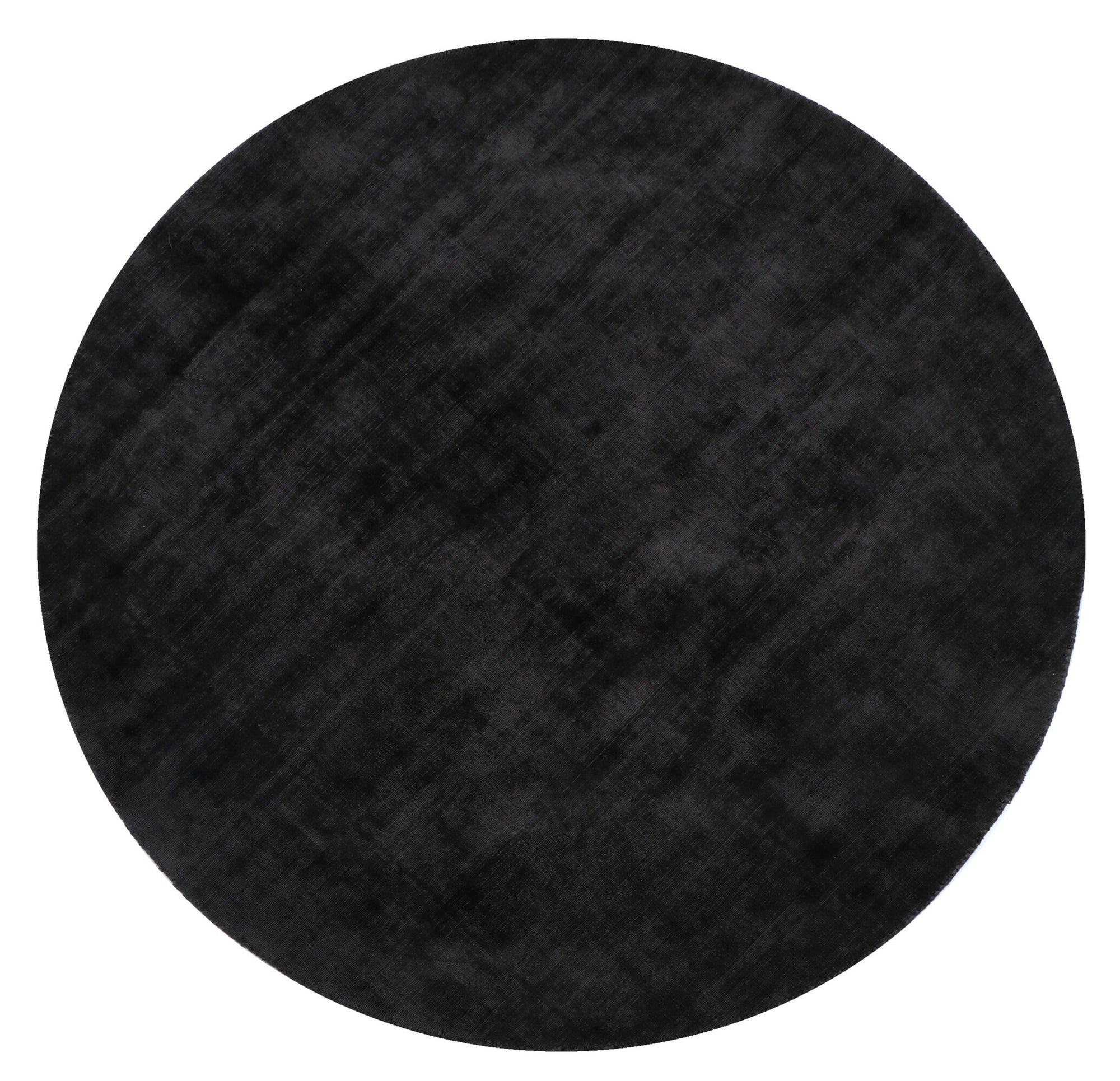 Tapis rond en viscose fait main noir