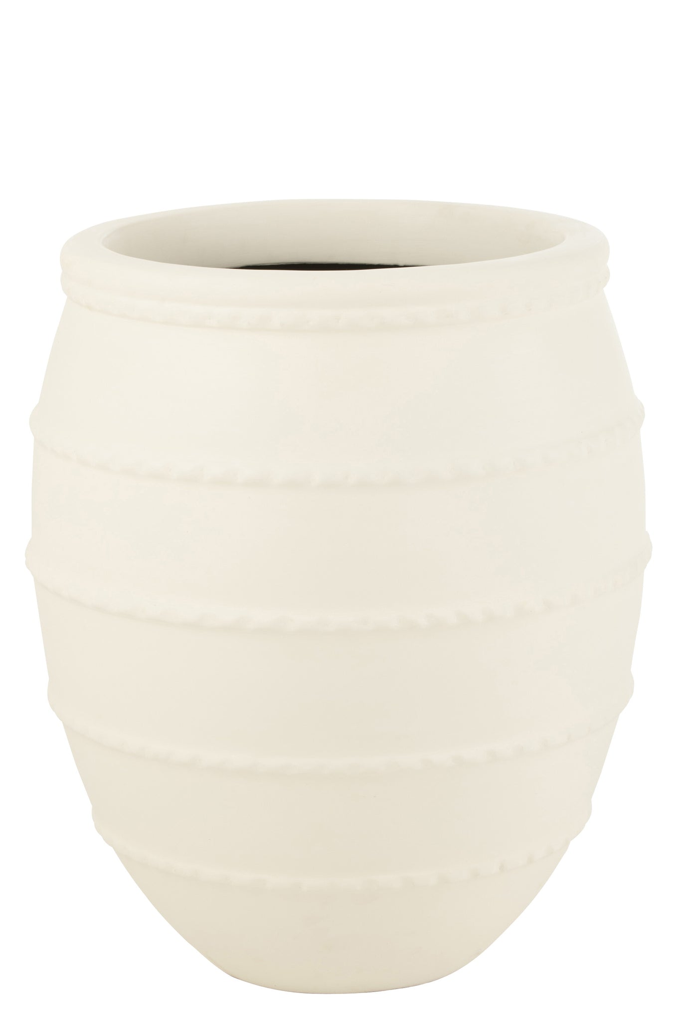 J-LINE BLOEMPOT TERRACOTTA WIT - Tuincentrum Lopik