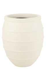 J-LINE BLOEMPOT TERRACOTTA WIT - Tuincentrum Lopik