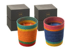 J-LINE GEURKAARS MAND BLAUW – WAX/MAND/GLAS – 55 UUR – SET VAN 2 - Tuincentrum Lopik