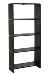 J-LINE BOEKENKAST 4 PLANKEN GERECYCLED TEAK ZWART - Tuincentrum Lopik