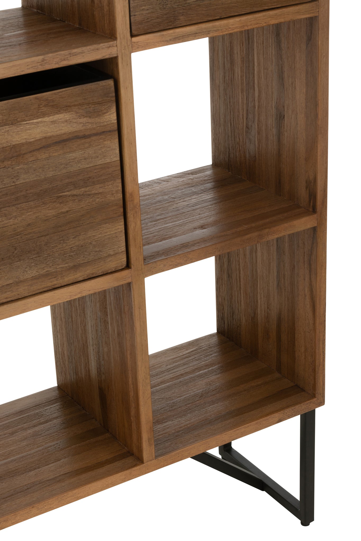 J-LINE KAST MET LADES GERECYCLED TEAK NATUREL - Tuincentrum Lopik