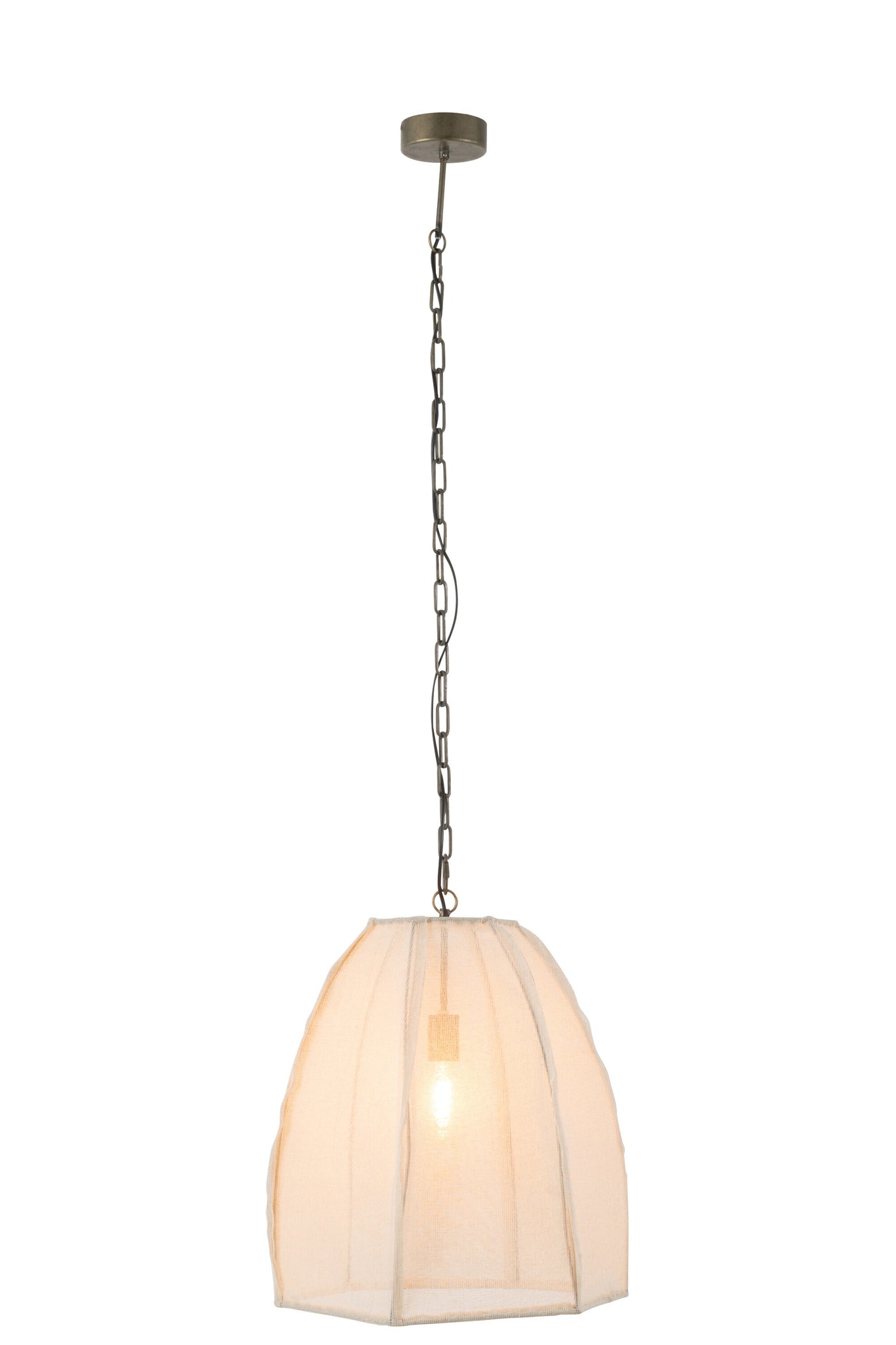 J-LINE PLAFONDLAMP PEER LINNEN/IJZER WIT KLEIN - Tuincentrum Lopik