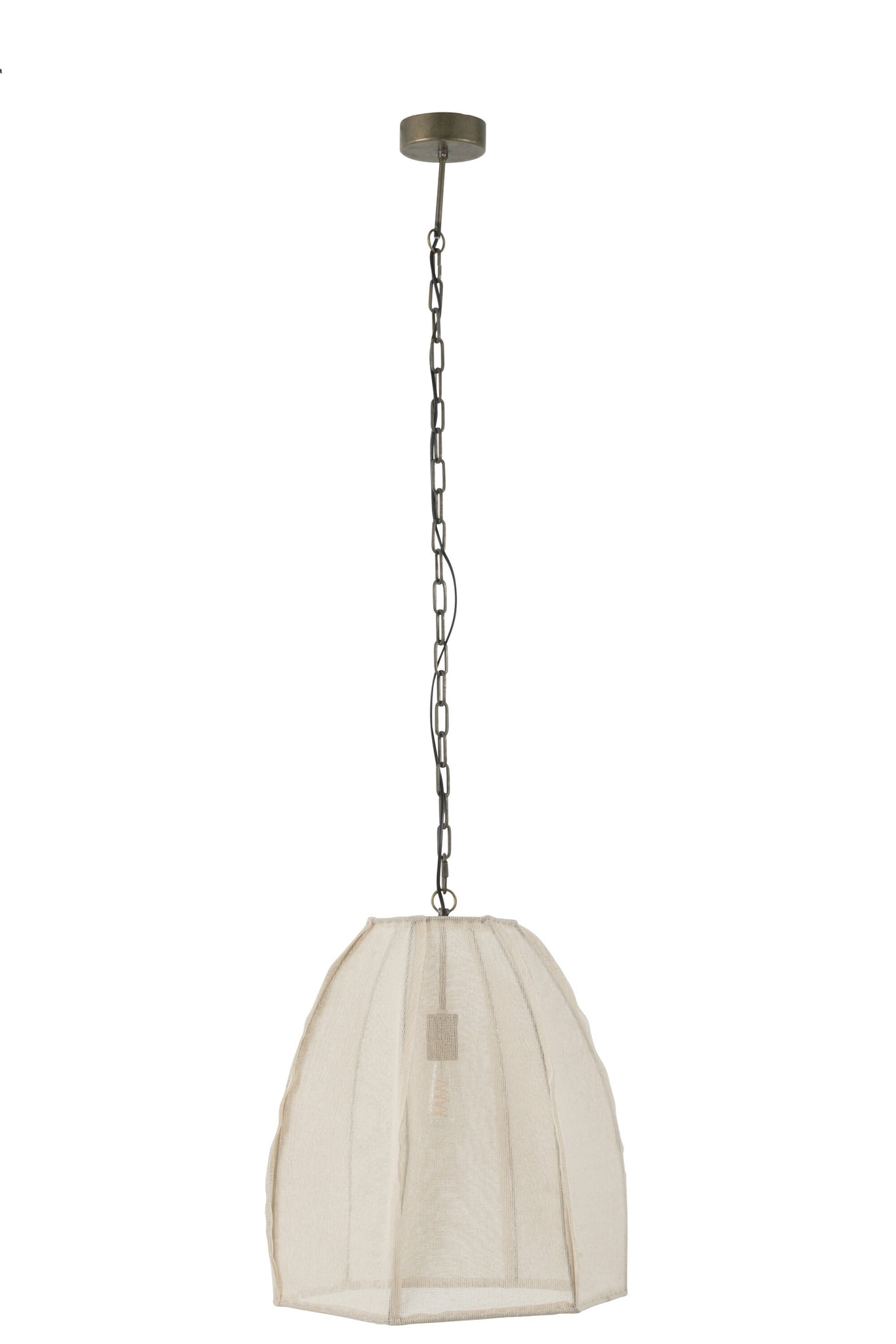 J-LINE PLAFONDLAMP PEER LINNEN/IJZER WIT KLEIN - Tuincentrum Lopik
