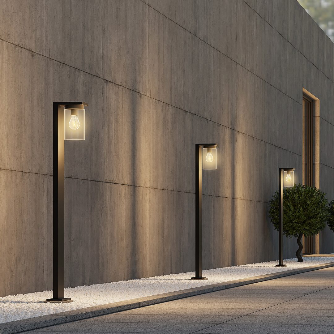 TRIO PADLAMP ARDILA ALUMINIUM/GLAS MAT ZWART 100 CM