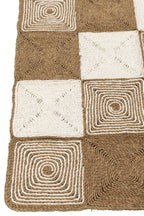 J-LINE VLOERKLEED SQUARES/SPIRALS KUNSTSTOF WIT 122 X 153 CM