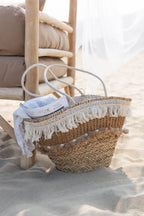 J-LINE STRANDTAS REED TASSEL ZEEGRAS NATUREL/ECRU