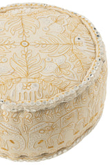 J-LINE POEF ROND KATOEN WIT LARGE 54 CM