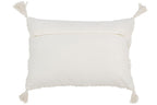 J-LINE KUSSEN TUFTED MET KWASTJES & PAILLETTEN – KATOEN – WIT/GOUD – 60×40 CM