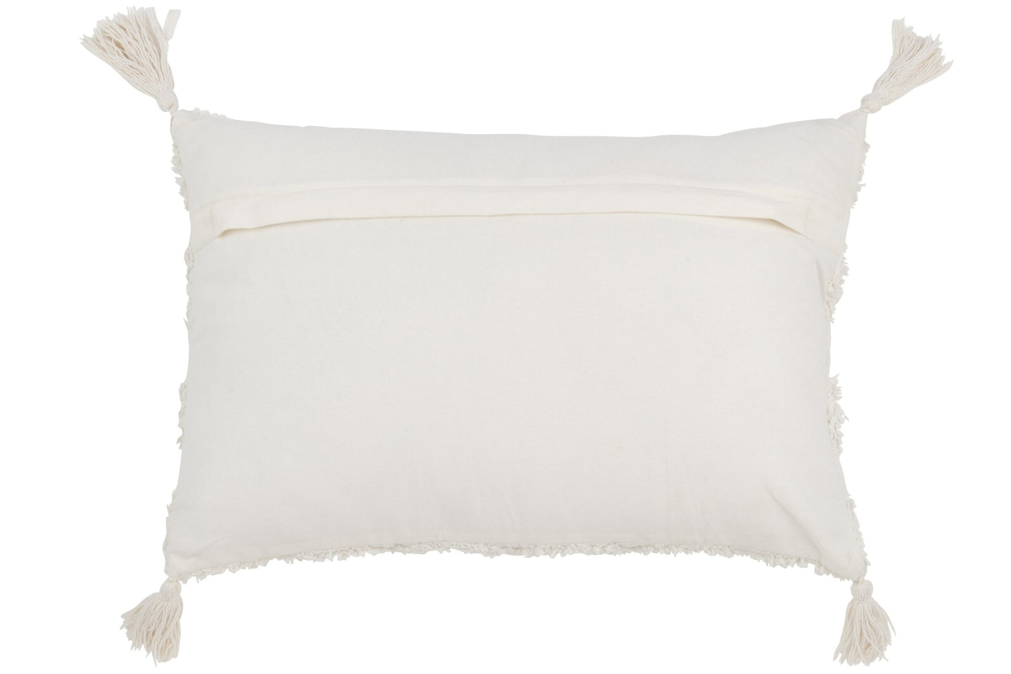 J-LINE KUSSEN TUFTED MET KWASTJES & PAILLETTEN – KATOEN – WIT/GOUD – 60×40 CM