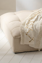J-LINE PLAID DIAMONDS+FRINGES – KATOEN/SEQUIN WIT/GOUD - Tuincentrum Lopik