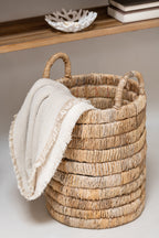 J-LINE PLAID FRINGES COTTON MUSLIN LIGHT BEIGE - Tuincentrum Lopik