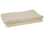 J-LINE PLAID FRINGES COTTON MUSLIN LIGHT BEIGE - Tuincentrum Lopik