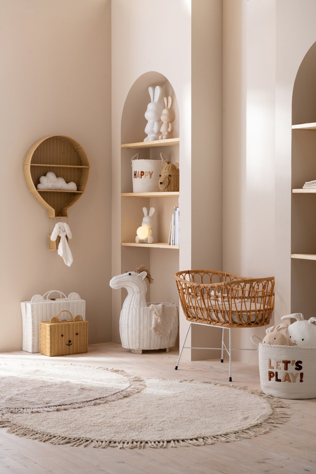 J-LINE ROND VLOERKLEED MET FRANJES KATOEN BEIGE Ø150 CM