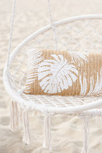 J-LINE HANGSTOEL MACRAMÉ MET KWASTJES POLYESTER BEIGE - Tuincentrum Lopik