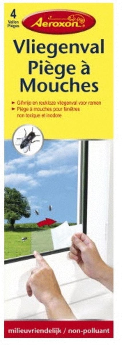 VLIEGENVAL VOOR RAMEN PLAKSTRIPS 4 STUKS