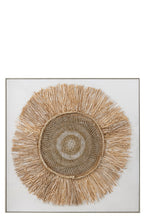 J-LINE WANDDECORATIE IBIZA CIRKEL CANVAS/VERF CRÈME/WIT LARGE