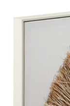 J-LINE WANDDECORATIE IBIZA CIRKEL CANVAS/VERF CRÈME/WIT LARGE