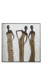 J-LINE WANDDECORATIE 3 AFRIKAANSE VROUWEN CANVAS/VERF/TOUW MIX - 120 X 120 CM - Tuincentrum Lopik