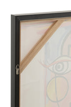 J-LINE WANDDECORATIE ABSTRACTE GEZICHTEN CANVAS/VERF MIX - SET VAN 2 - 80 X 80 CM - Tuincentrum Lopik