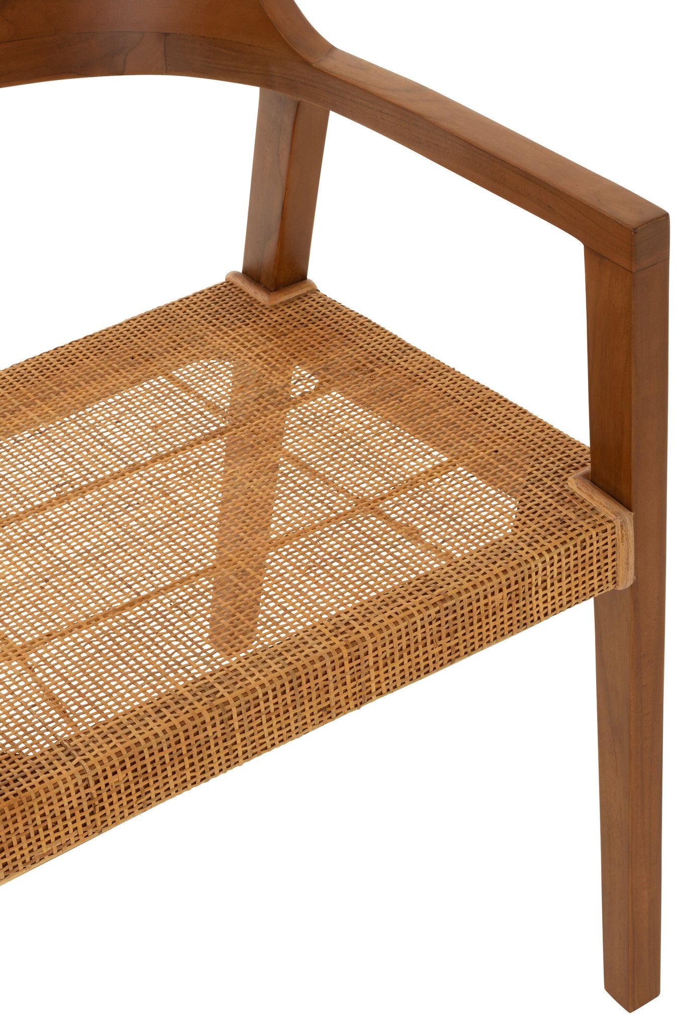 J-LINE DINING CHAIR SQUARE OPEN WEBBING TEAK WOOD BROWN - Tuincentrum Lopik