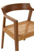 J-LINE DINING CHAIR SQUARE OPEN WEBBING TEAK WOOD BROWN - Tuincentrum Lopik