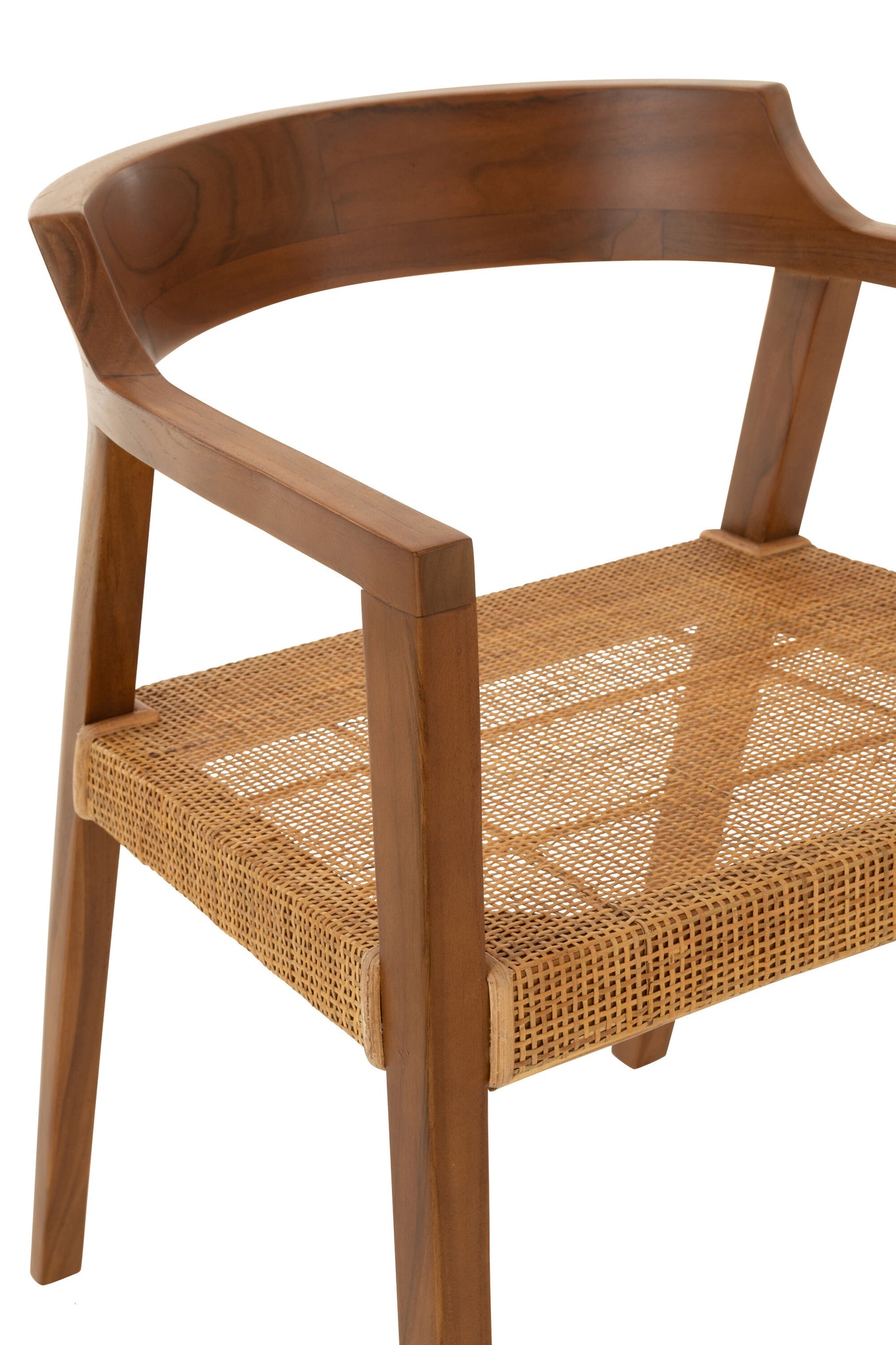 J-LINE DINING CHAIR SQUARE OPEN WEBBING TEAK WOOD BROWN - Tuincentrum Lopik