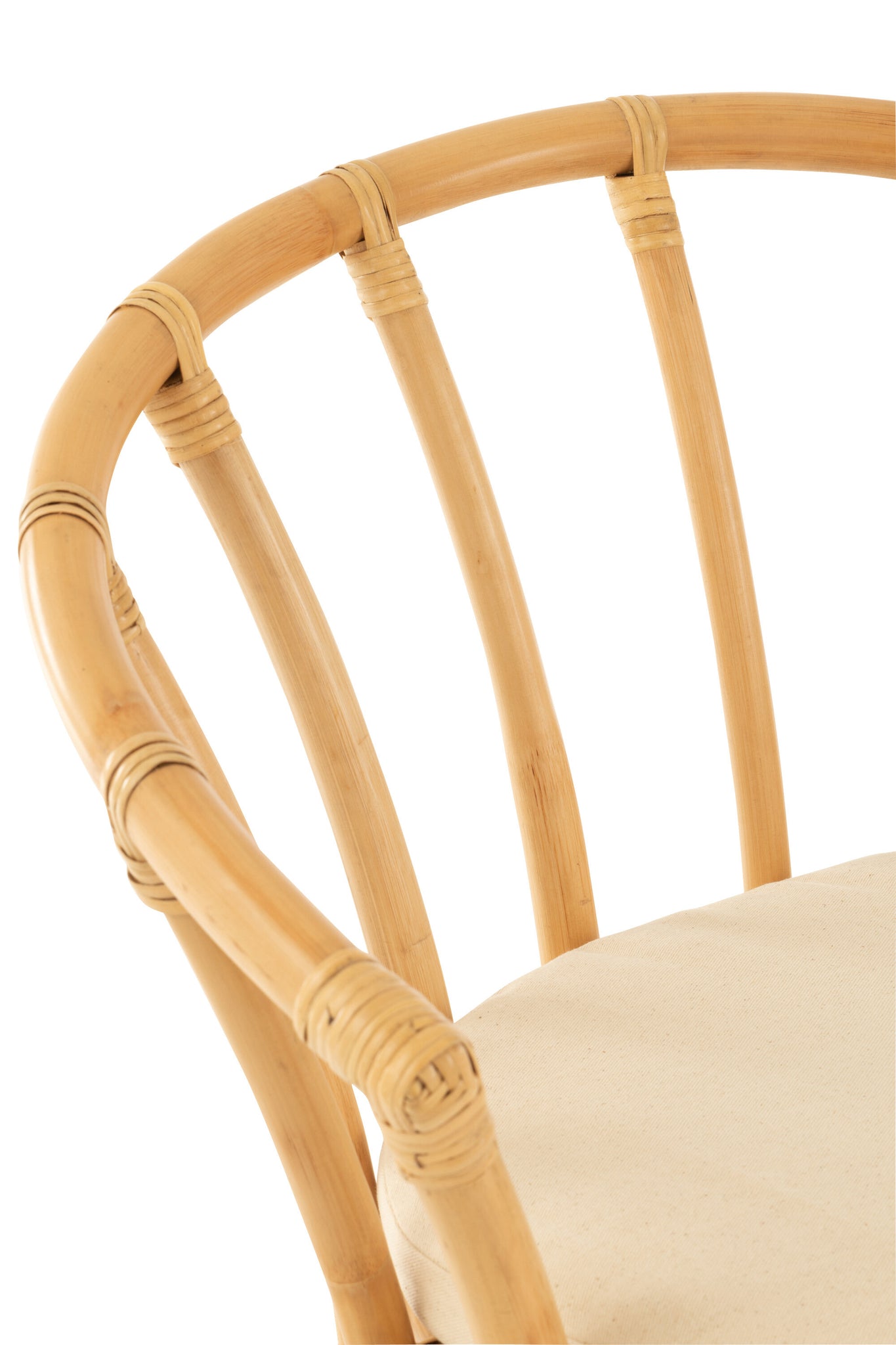 J-LINE STOEL + KUSSEN ROTAN/TEXTIEL NATUREL/WIT - Tuincentrum Lopik