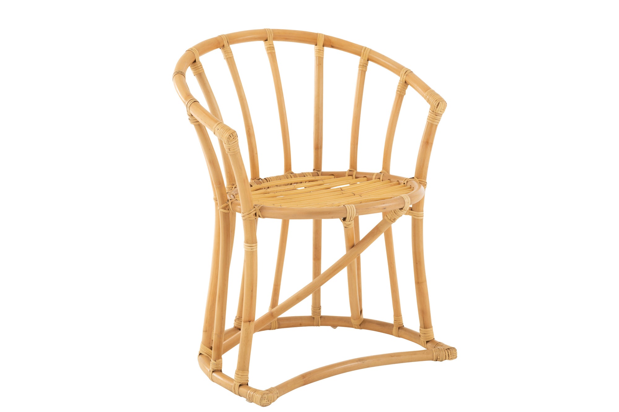 J-LINE STOEL + KUSSEN ROTAN/TEXTIEL NATUREL/WIT - Tuincentrum Lopik