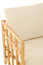 J-LINE ARM CHAIR ELISE + KUSSEN – RATTAN/TEXTIEL – NATURAL/WHITE – 73 CM - Tuincentrum Lopik