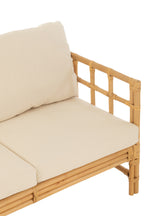 J-LINE SOFA ELISE + KUSSEN 3-PERSOONS ROTAN/TEXTIEL NATURAL/WIT - Tuincentrum Lopik