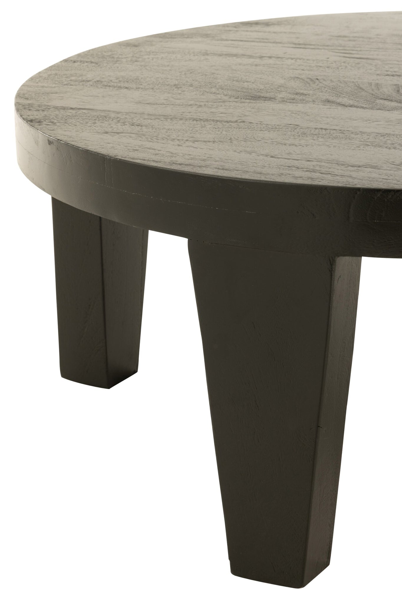 J-LINE SALONTAFEL ROND MANGOHOUT MAT ZWART