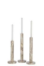 Set Of 3 Candle Holder Marble Beige - Tuincentrum Lopik