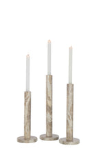 Set Of 3 Candle Holder Marble Beige - Tuincentrum Lopik