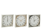 J-LINE WANDKLOK ROND PLASTIC BEIGE/WIT/ZWART LARGE (SET VAN 3)