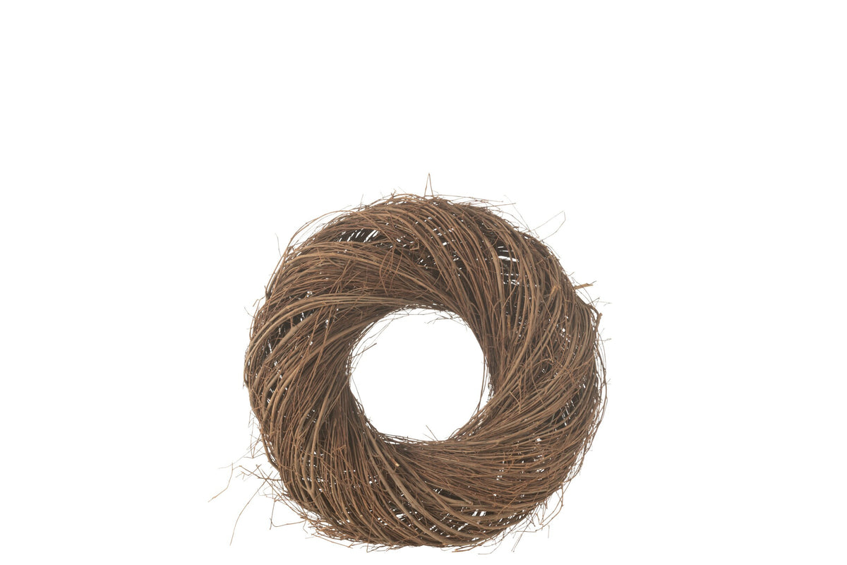 J-Line ronde krans wilgenhout/ijzer naturel klein Ø40 cm