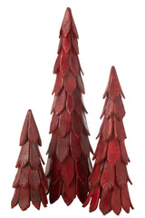 J-LINE KERSTBOOMSTUKKEN HOUT ROOD GROOT - Tuincentrum Lopik