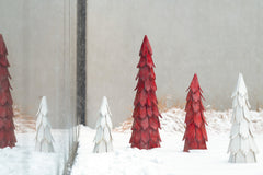 J-LINE KERSTBOOMSTUKKEN HOUT ROOD GROOT
