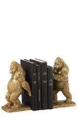 J-LINE BOEKSTEUN GORILLA RESIN GOUD SET 2 - Tuincentrum Lopik